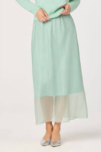 ASTR Keyara Flowing Silhouette Skirt in mint - women's skirt - detail view