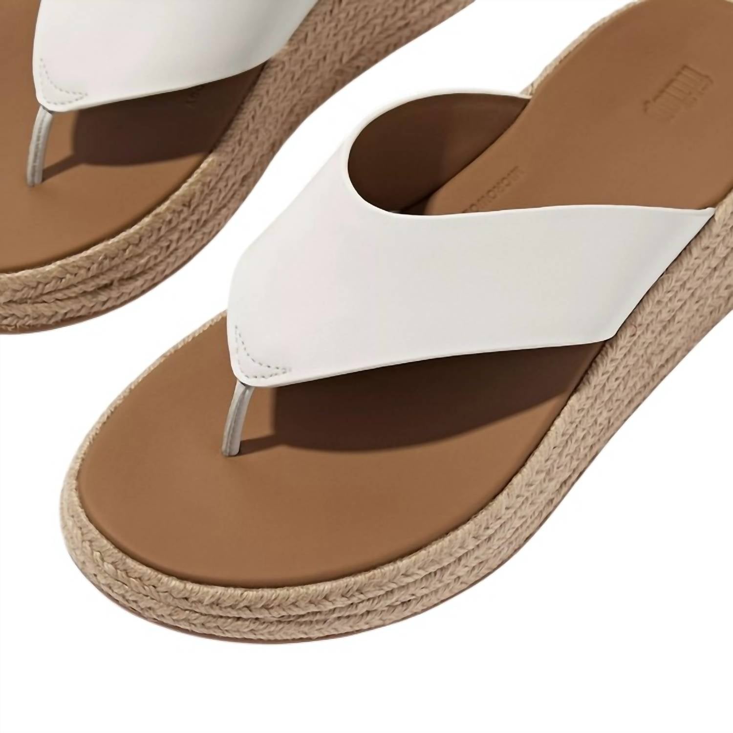 Fitflop - Women's F-mode Espadrille Leather Flatform T Post Sandals