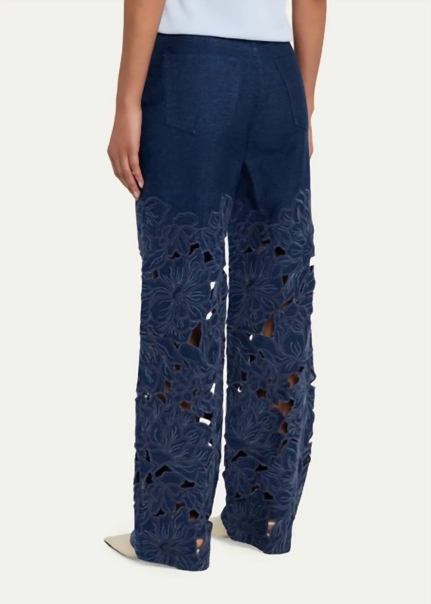Simkhai - Betty Embroidered Straight Leg Jeans
