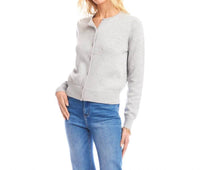 Karen Kane Pearl Cardigan Sweater in gray - women's cardigan - alternate view