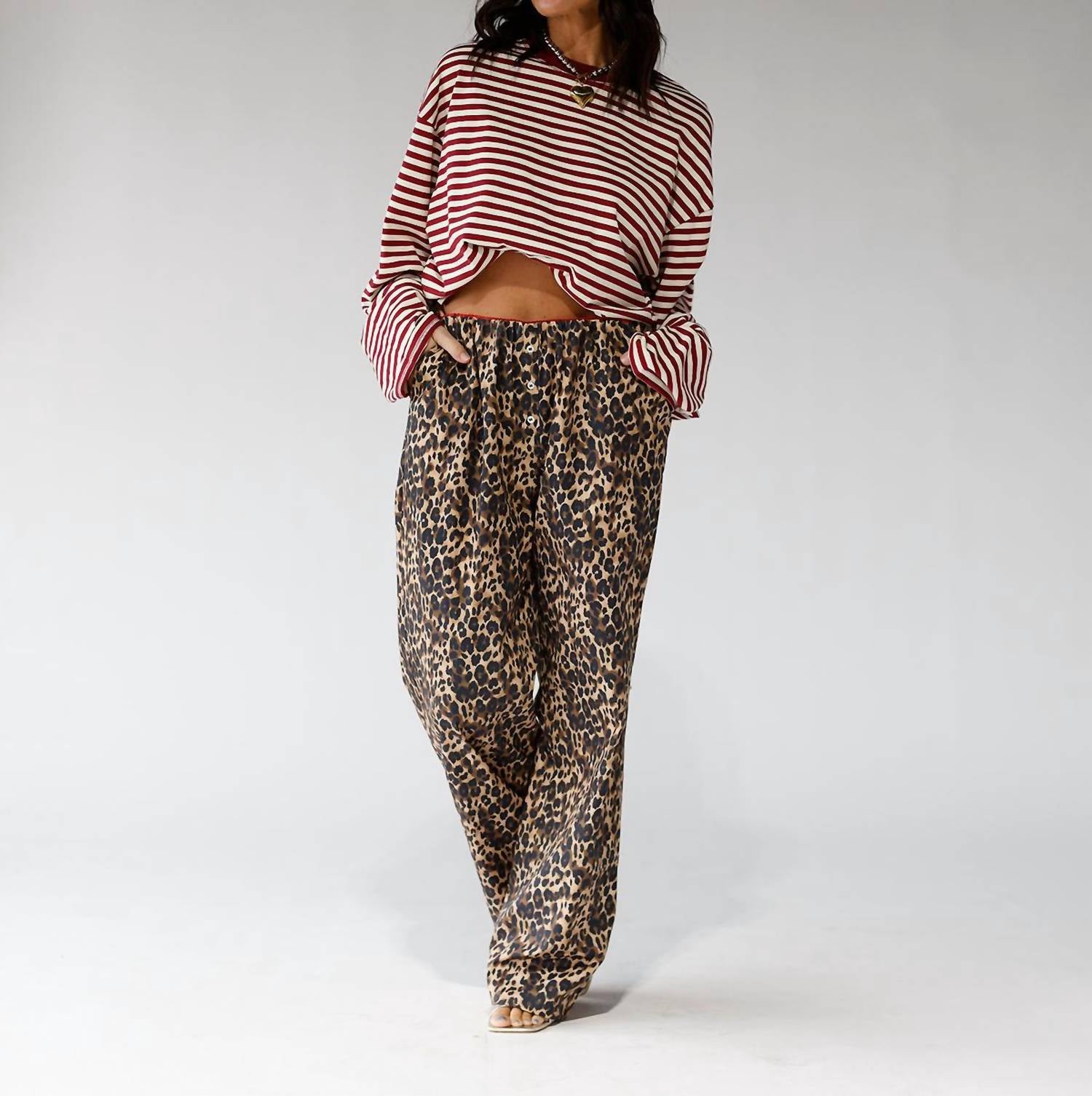 Sofie the Label Untamed Leopard Pants in beige - women's pants