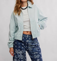 Free People - Birdie Denim Collared Neck Jacket