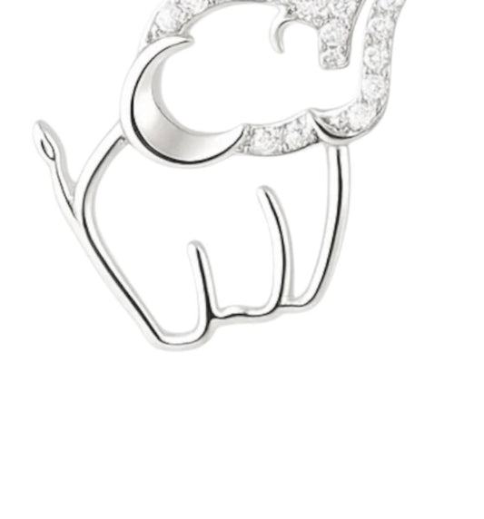 Allyanna Gifts - Women's Moissanite Pave Elephant Necklace