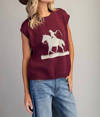 Ee:Some - Western Graphic Sweater