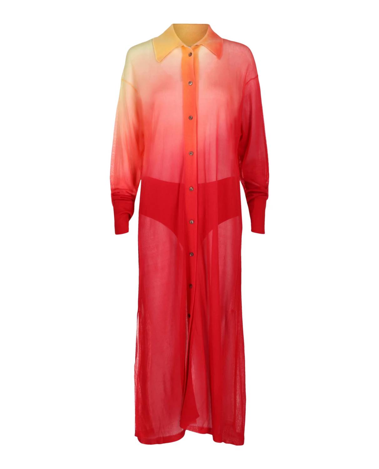 Salvatore Ferragamo - Degrade Silk-Blend Midi Shirt Dress