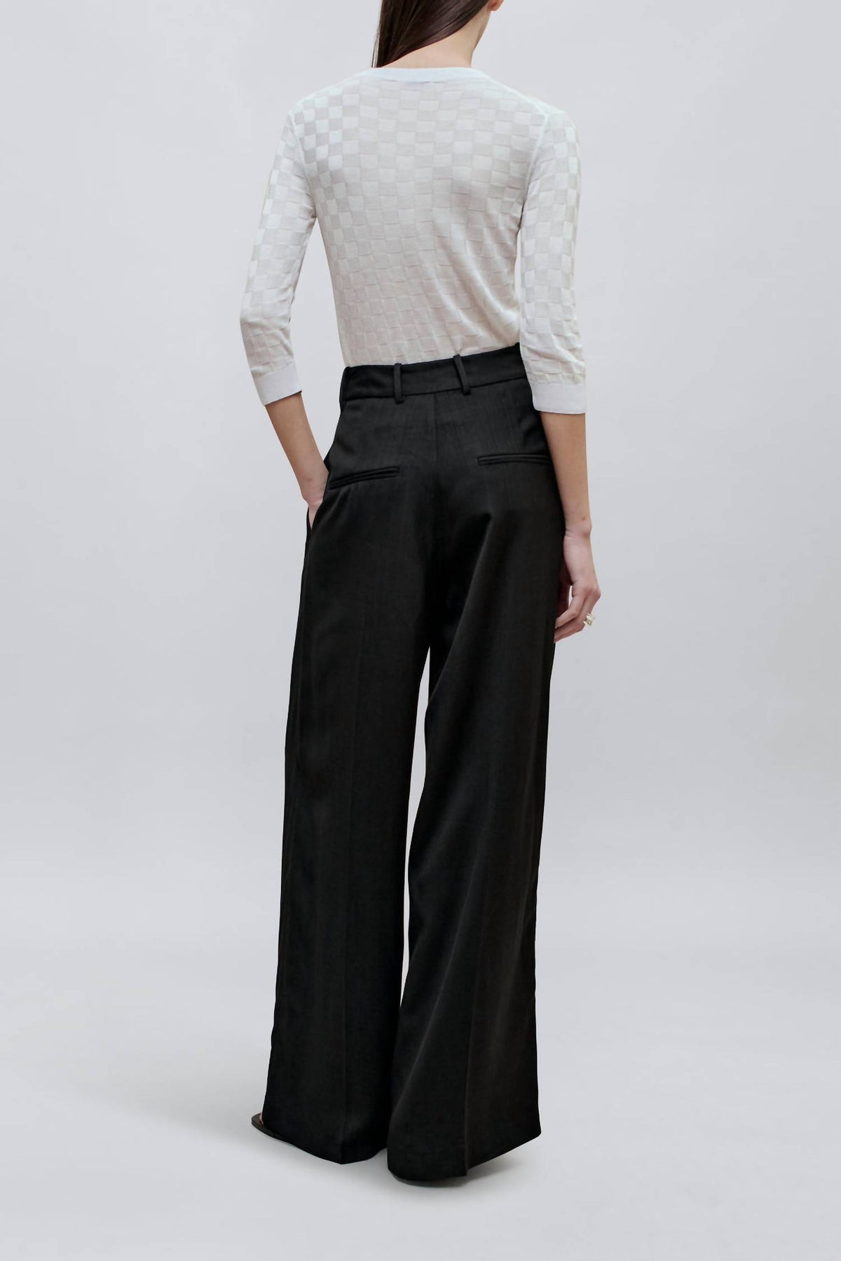 KALLMEYER Fatima Wide Leg Trouser in black - women's pants - detail view