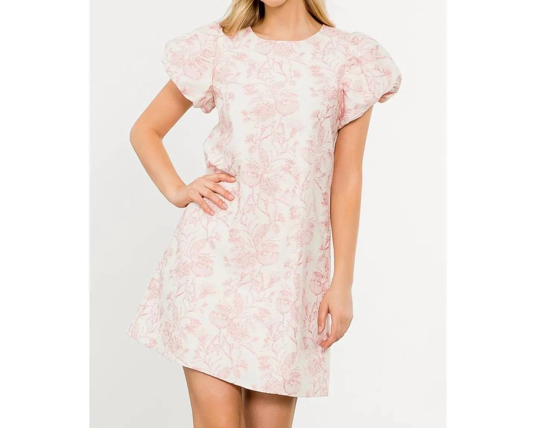 THML Remi Short Sleeve Mini Dress in pink - women's dress