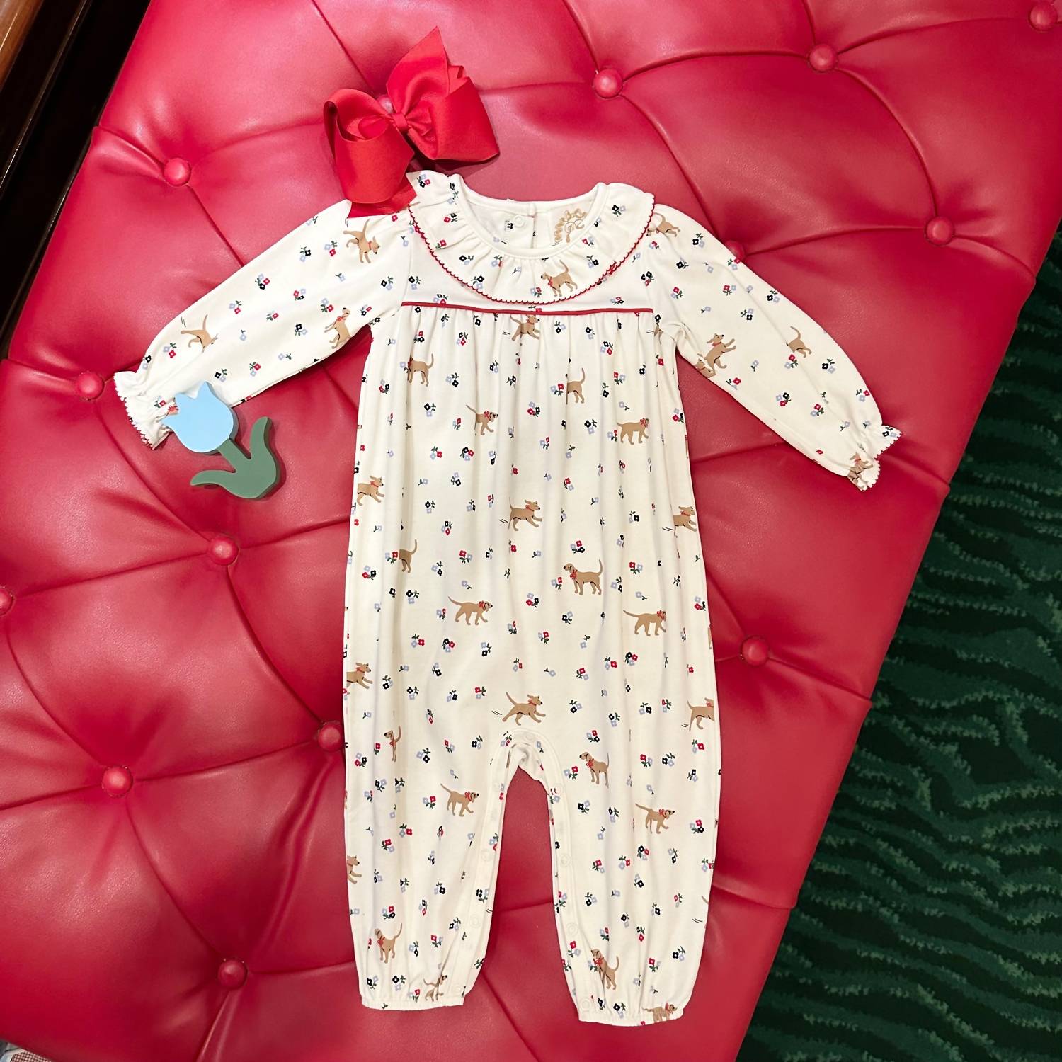 The Beaufort Bonnet Company - Girl's Long Sleeve Ramona Ruffle Romper