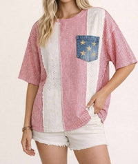 Kori - Women's 4th Of July Feminine Classic Americana Top
