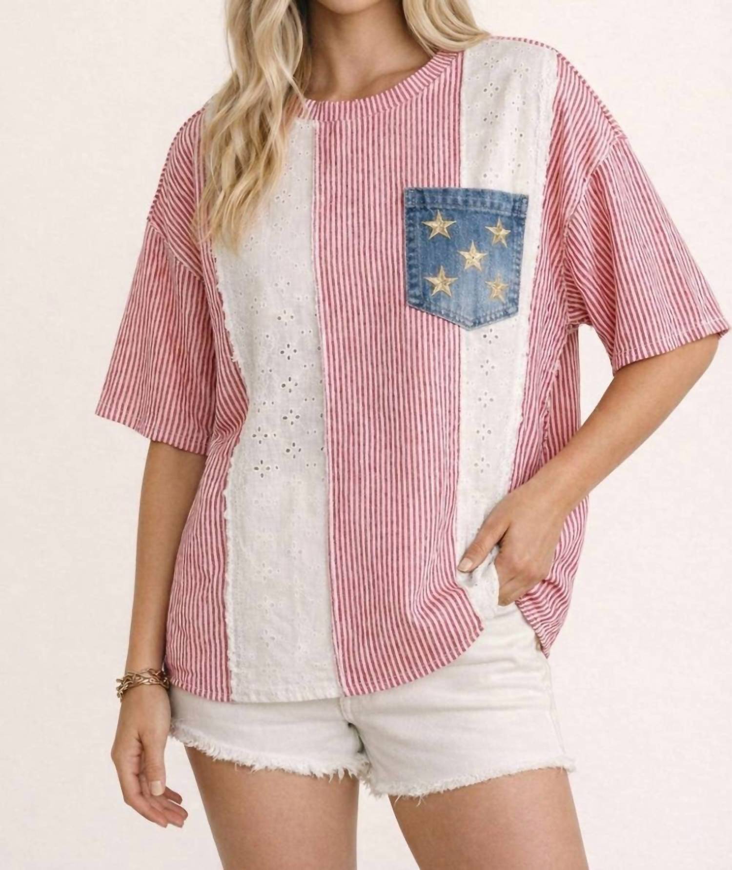 Kori - Women's 4th Of July Feminine Classic Americana Top
