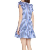 Veronica Beard - Women's Zee Striped Flutter Sleeve Ruffle Tiered Mini Dress