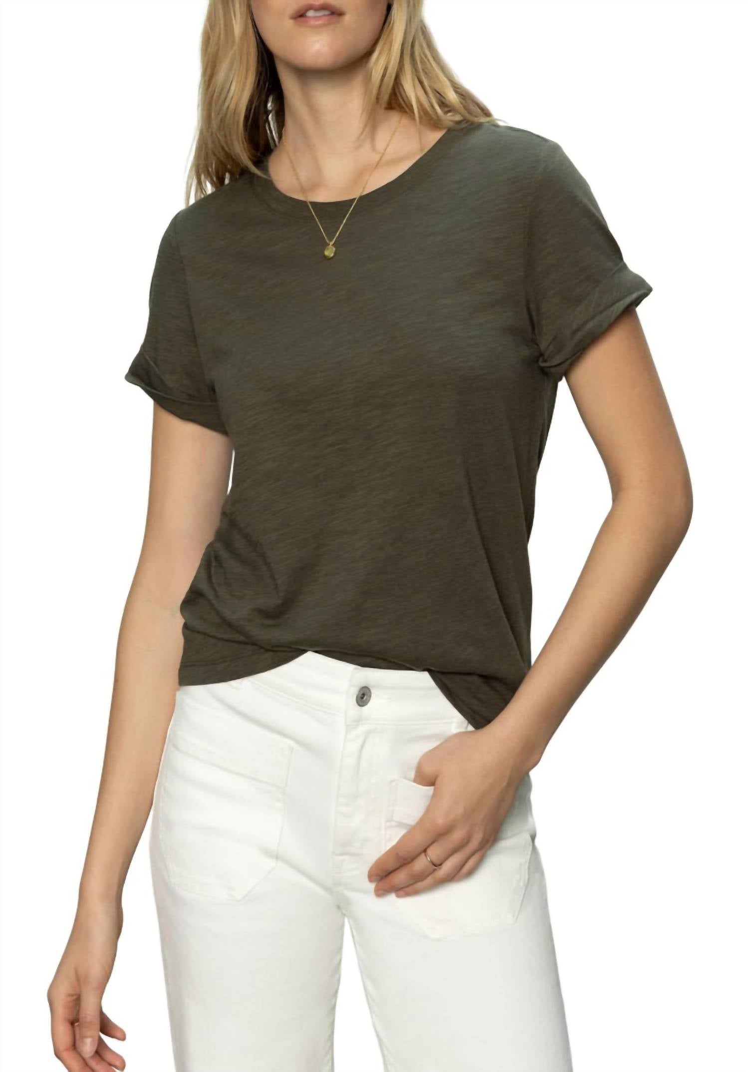 Sanctuary Remix Perfect Tee in kalamata olive - women's t-shirt