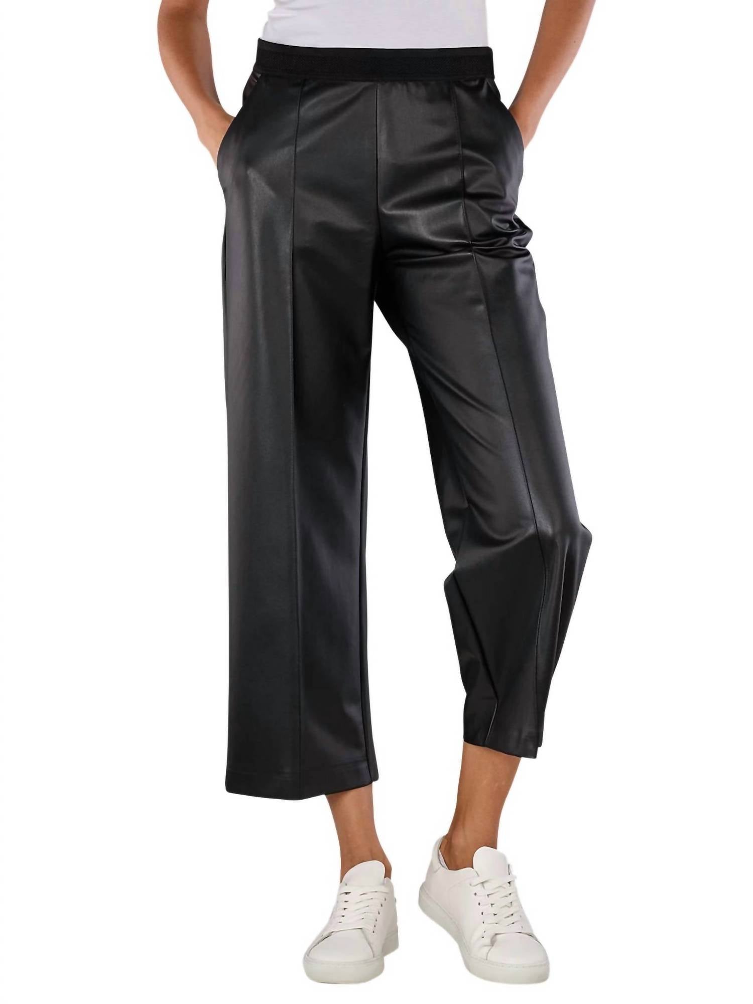 Mac - Chiara Crop Vegan Leather Pull On Pant