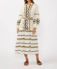 Lovestitch - Mona Jacquard Zigzag Maxi Dress
