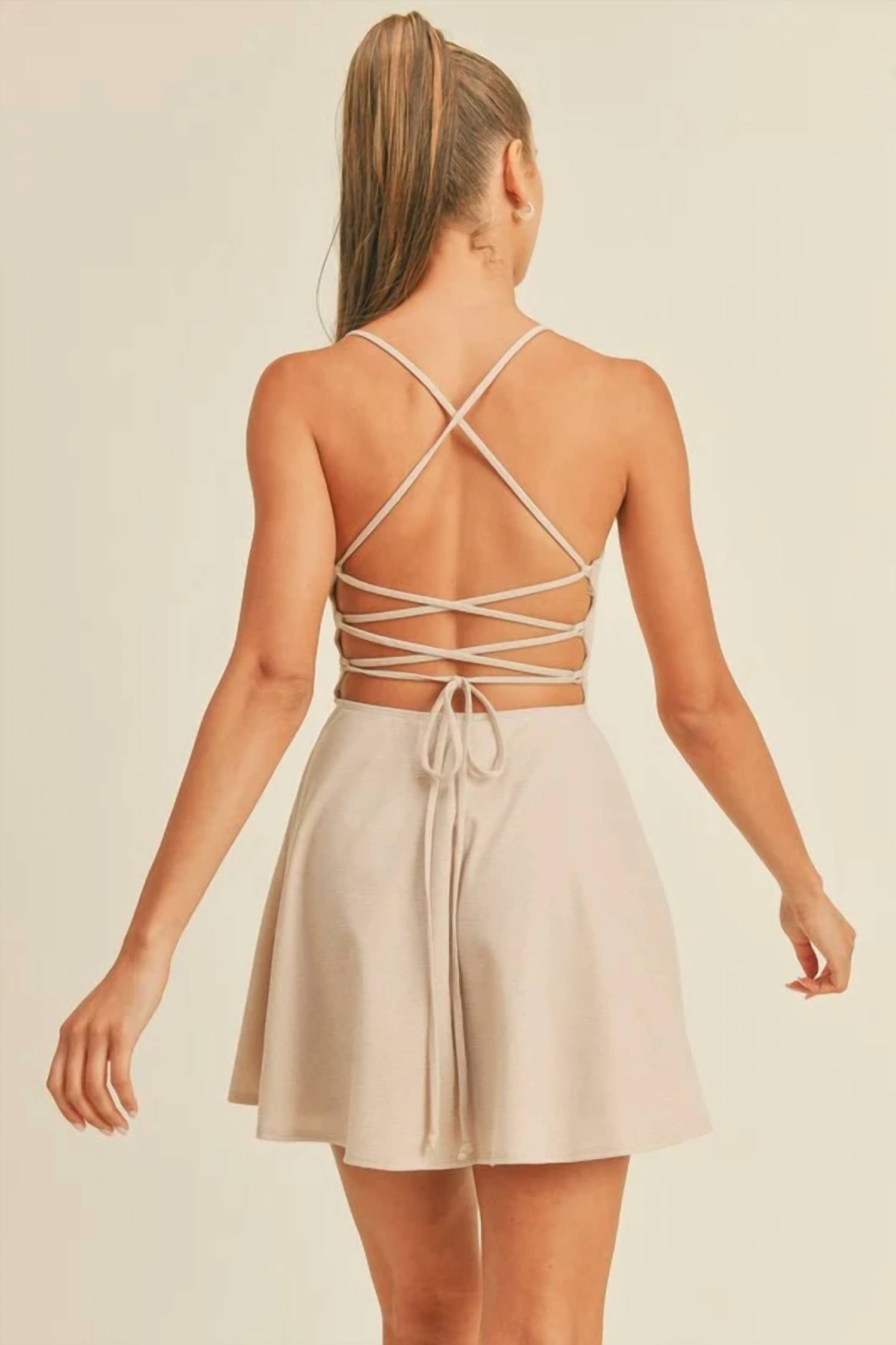 Klesis - Criss Cross Lace Up Back Dress