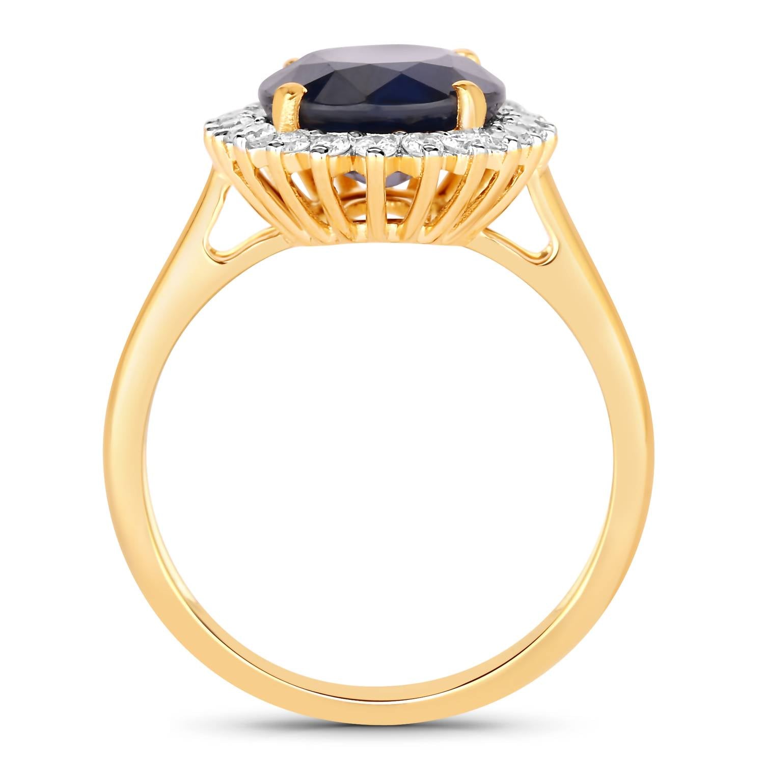 Diana M Jewels - Women's Oval Natural Blue Sapphire Fashion Ring (4.63 Ct) - Statement