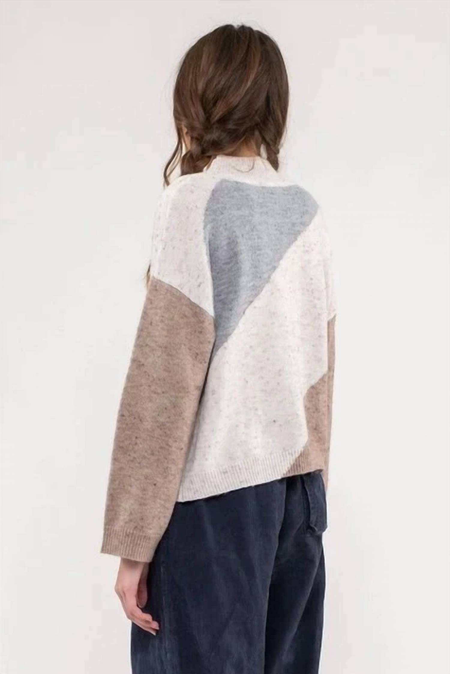 Blu Pepper - Diagonal Stripe Knit Sweater