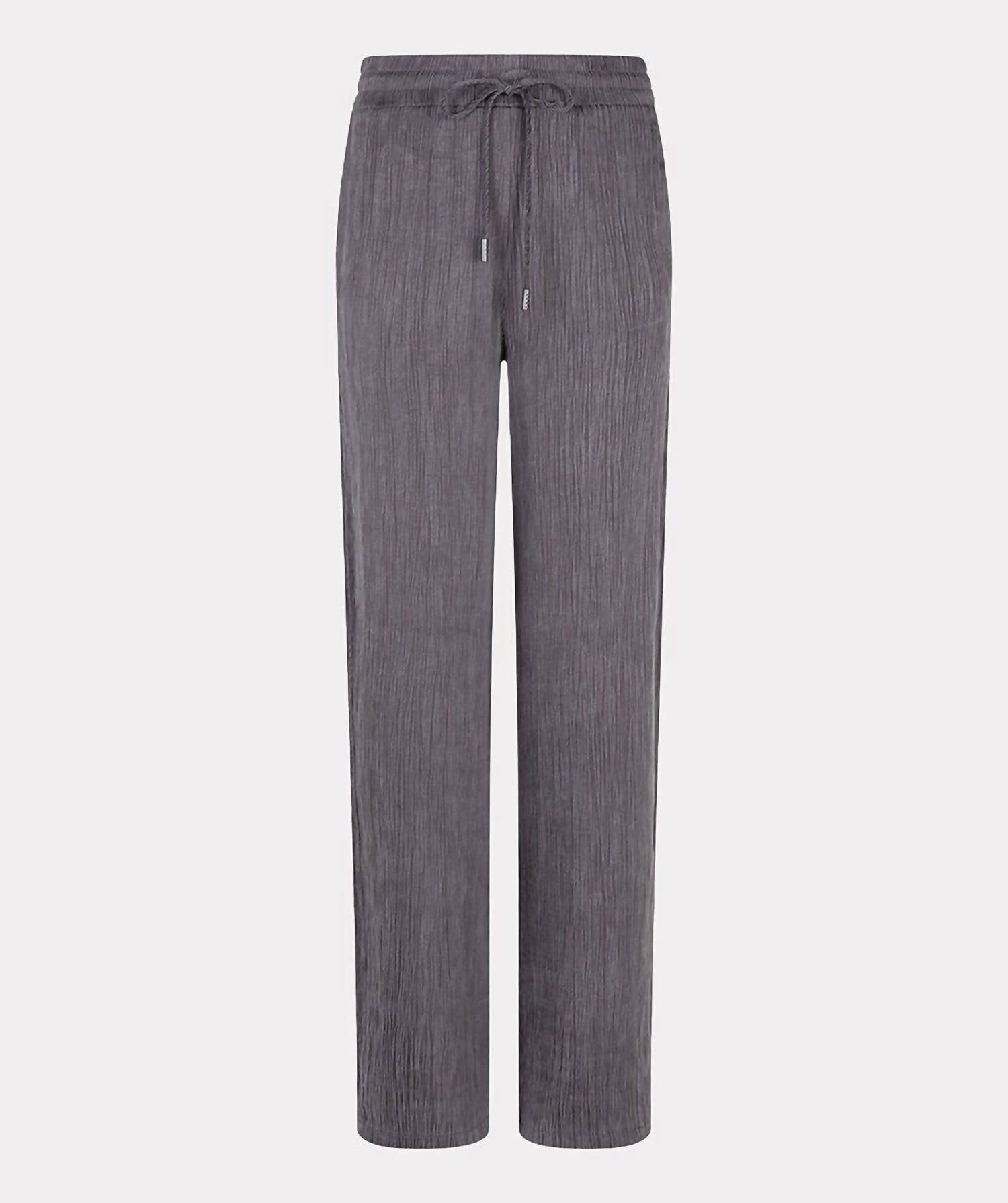 Esqualo - Women’s Elastic Waist Textured Pants