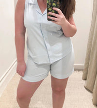 Salua - Pima Notch Collar Sleeveless Pajamas