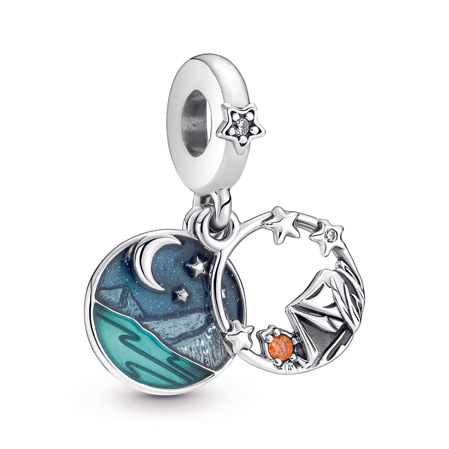 Pandora - Camping Night Sky Double Dangle Charm