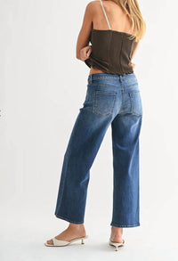 Just Black Denim - Slim Wide Leg Jeans - Petite