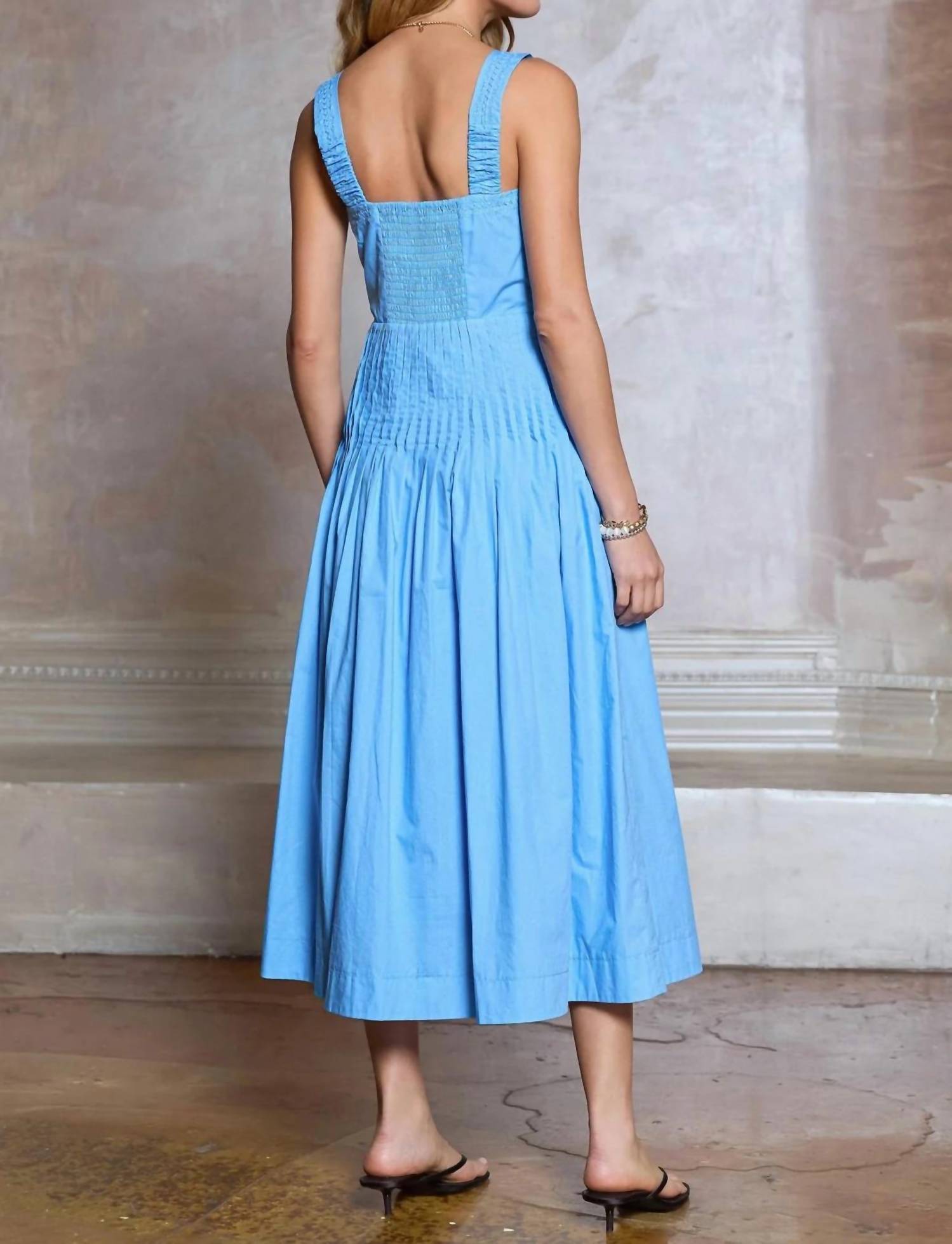 Current Air - Embroidered Sleeveless Midi Dress