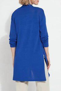 Lysse Avril Knit Duster in cobalt pop - women's sweater - detail view