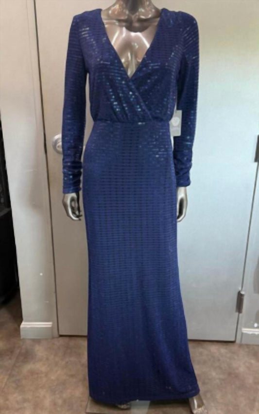 Vince Camuto - Shimmer Long Sleeve Gown