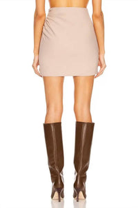 THE SEI High Waist Gathered Mini Skirt in bone 1 - women's skirt - alternate view