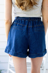 Flying Tomato - Avery Pleated Denim Shorts
