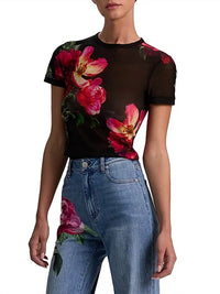 Alice + Olivia - Tess Floral Crewneck T-shirt
