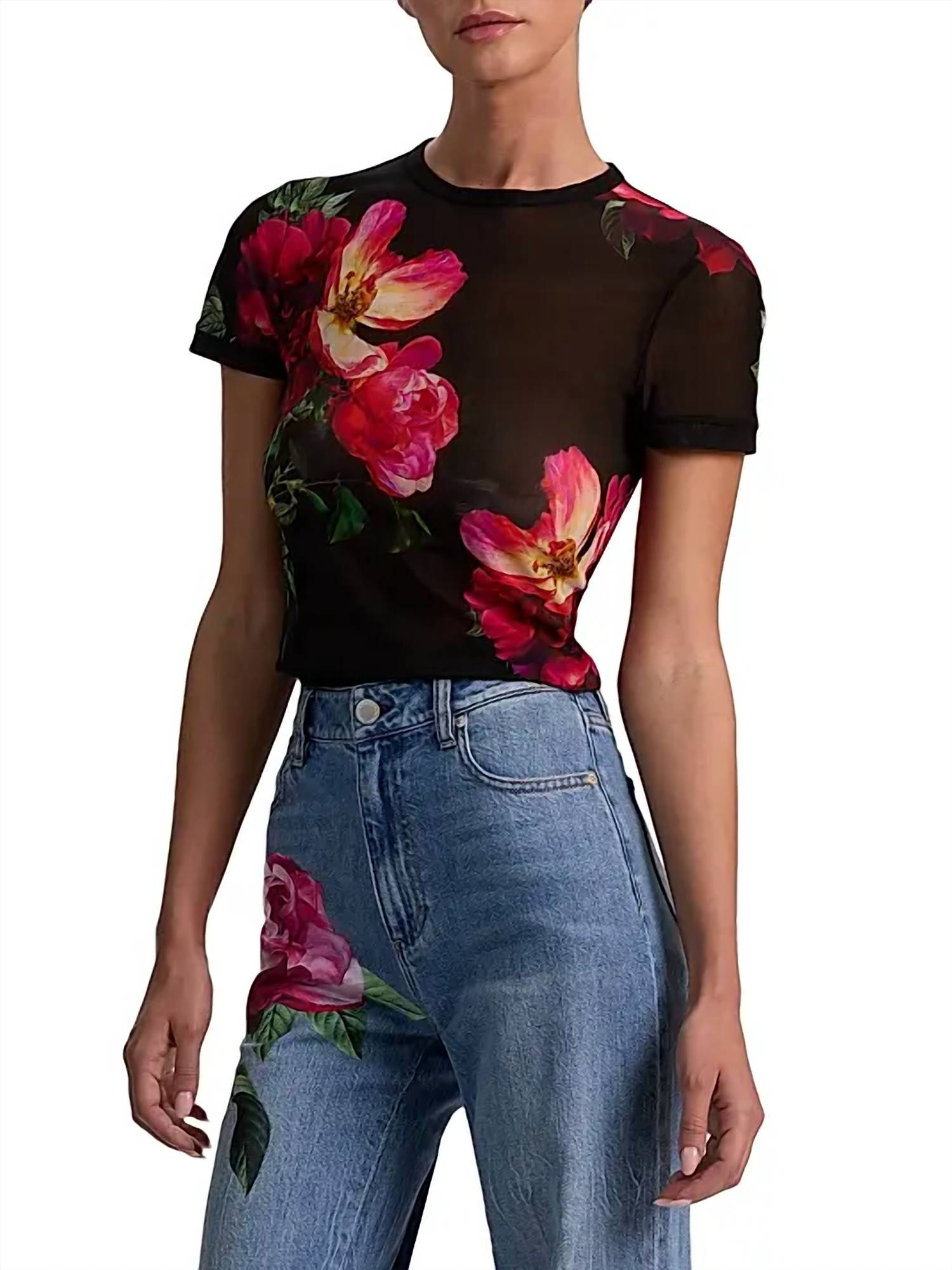 Alice + Olivia - Tess Floral Crewneck T-shirt