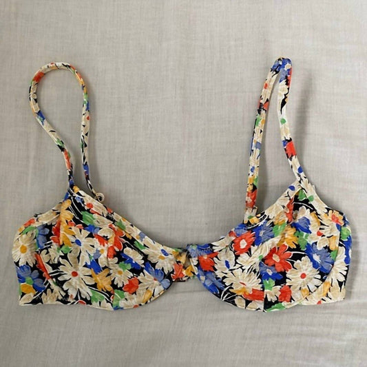 Something Navy - Floral Balconette Bikini Top