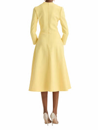 Oscar De La Renta - Three-quarter Sleeve Midi Day Dress
