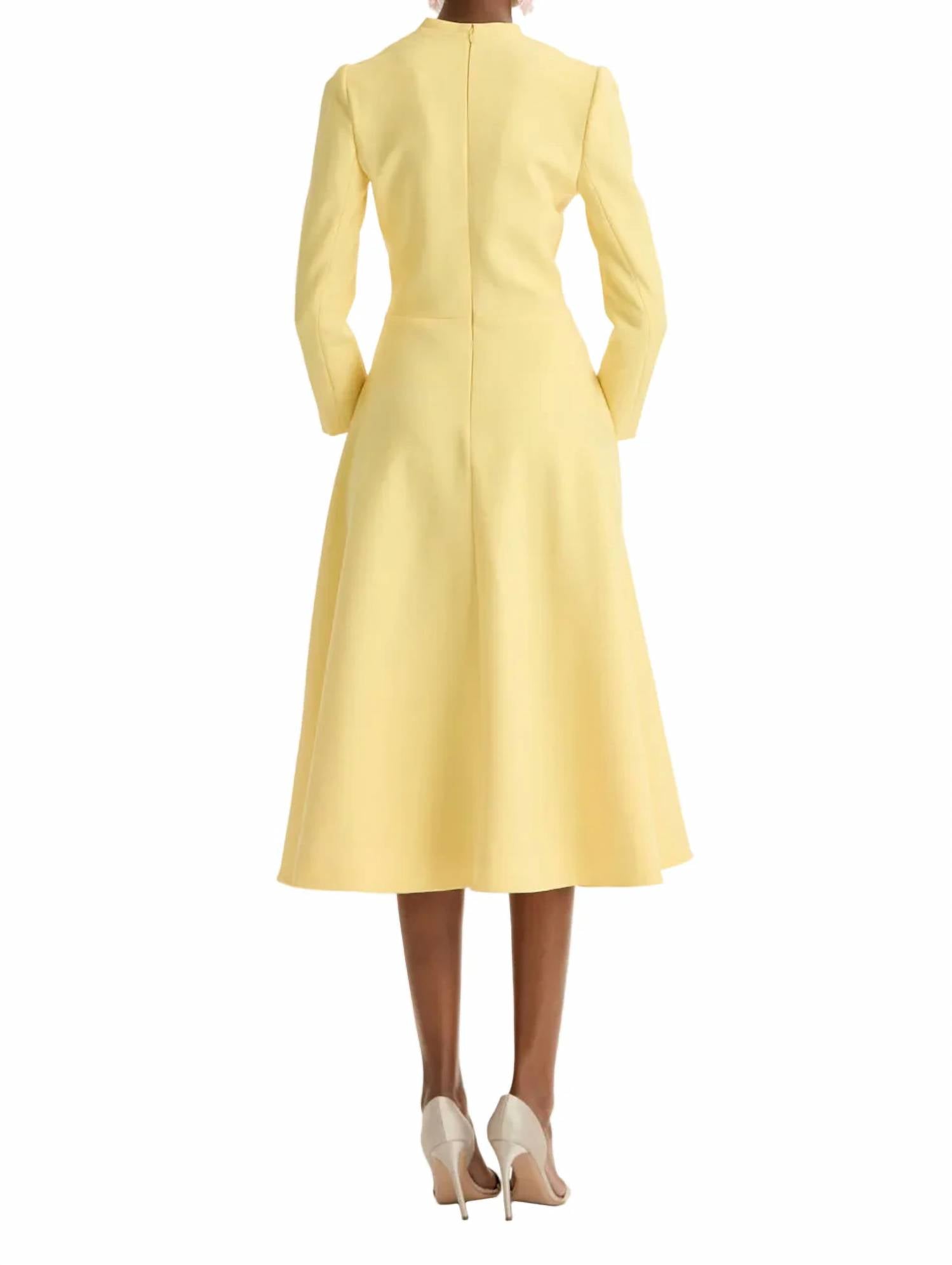 Oscar De La Renta - Three-quarter Sleeve Midi Day Dress