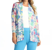 Jess & Jane - Crepe Mesh Drape Cardigan