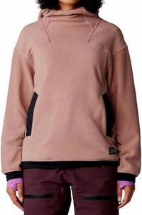 Mountain Hardwear Powder Maven Fleece Pullover Hoody in smokyquartz - women's top - detail view