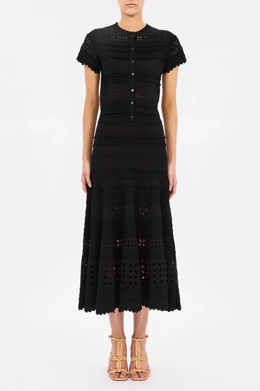 Ulla Johnson - Annisa Eyelet Knit Midi Skirt