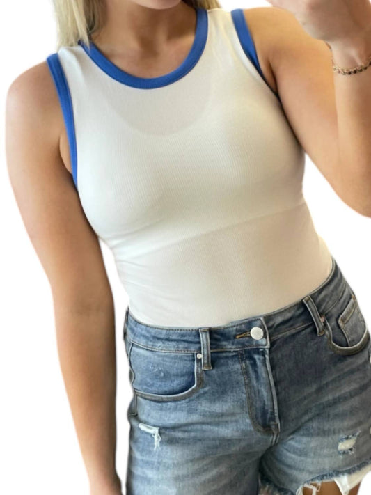 Le Lis - Round Neck Ribbed Color Block Bodysuit