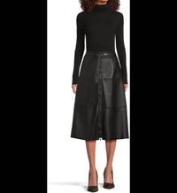 Elliott Lauren Zippered Vegan Leather Skirt in black - women's skirt - view 5