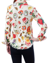 Dizzy-Lizzie Cape Cod Tunic Top in botanical - women's shirt - alternate view