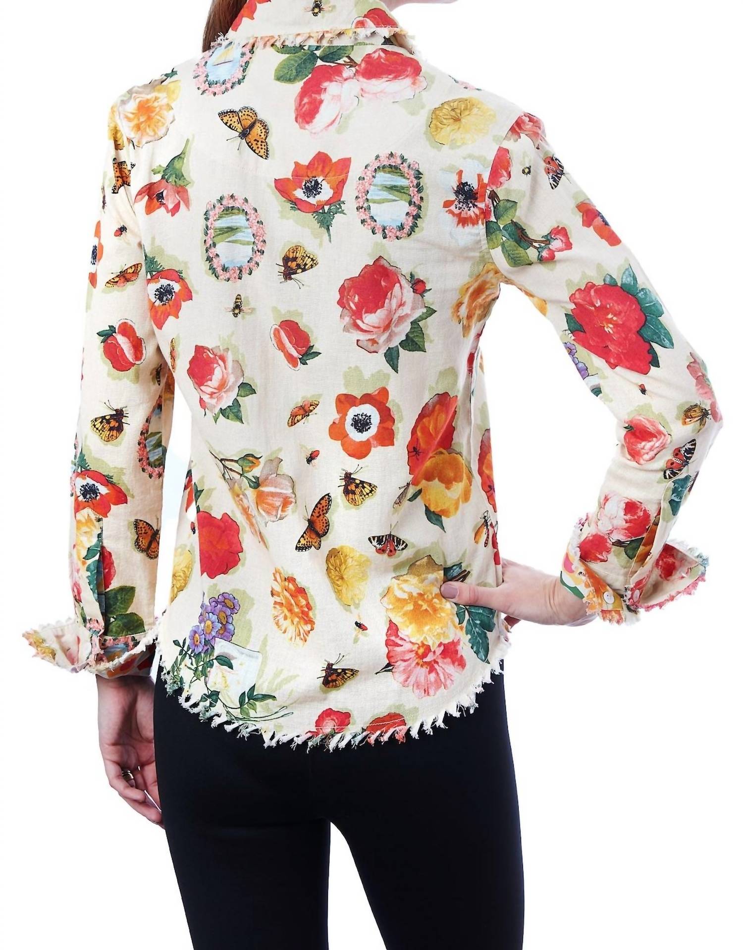 Dizzy-Lizzie Cape Cod Tunic Top in botanical - women's shirt - alternate view