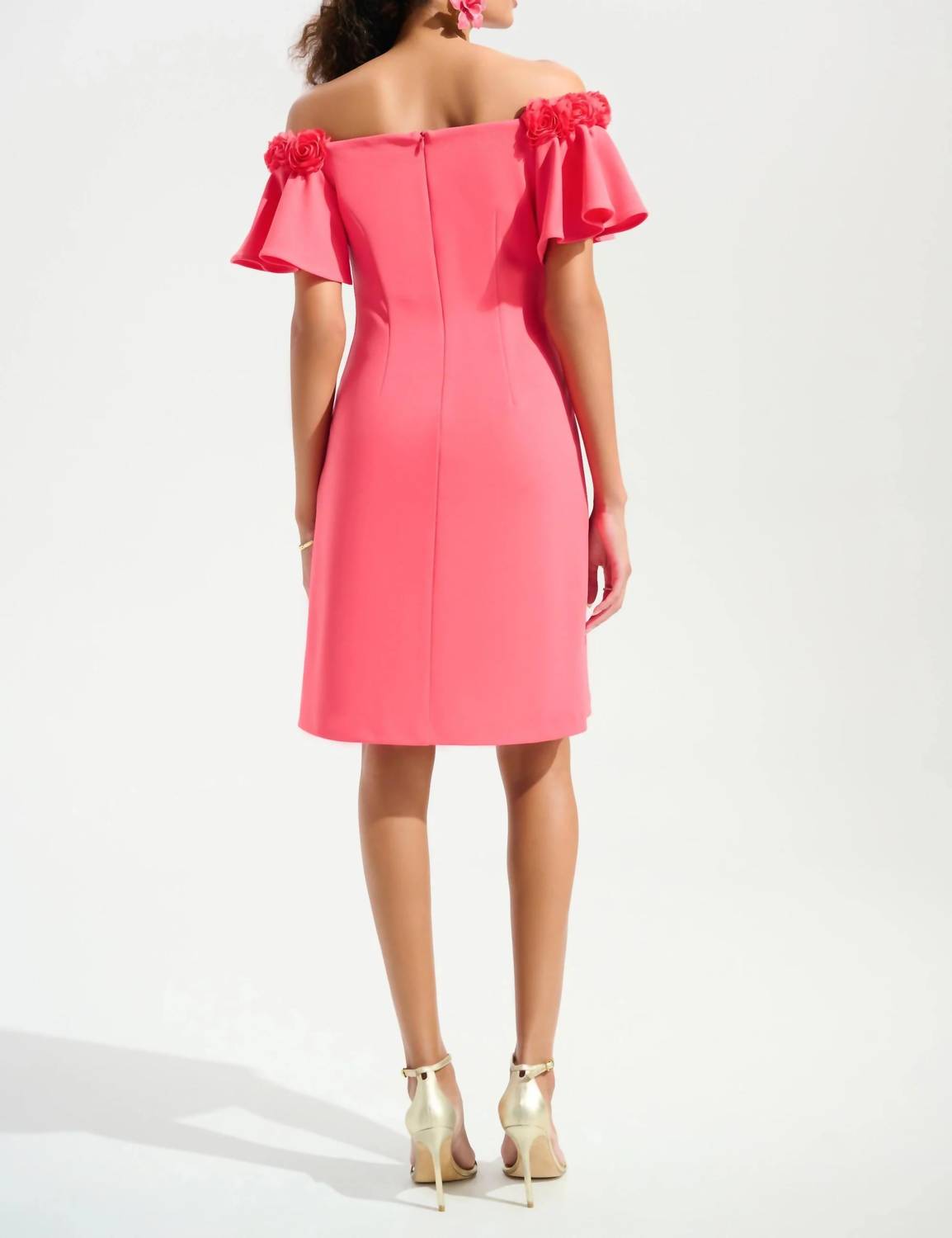 Joseph Ribkoff - Rosette Off-shoulder A-line Dress