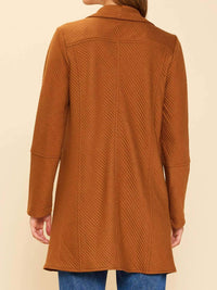 Skies Are Blue - Thick Knit Fold Over Collar Cardigan