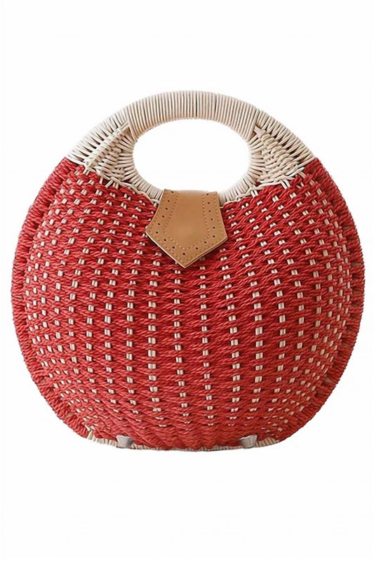 Cap Zone - Women's Crochet Rattan Circle Beach Bag