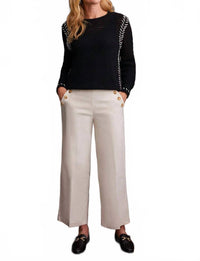 Tribal - High Waist Pull-on Palazzo Pant With Button Detail