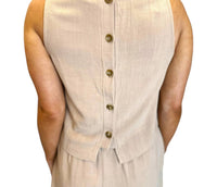 Sadie & Sage - Shoreline High Neck Back Button Down Relaxed Tank Top