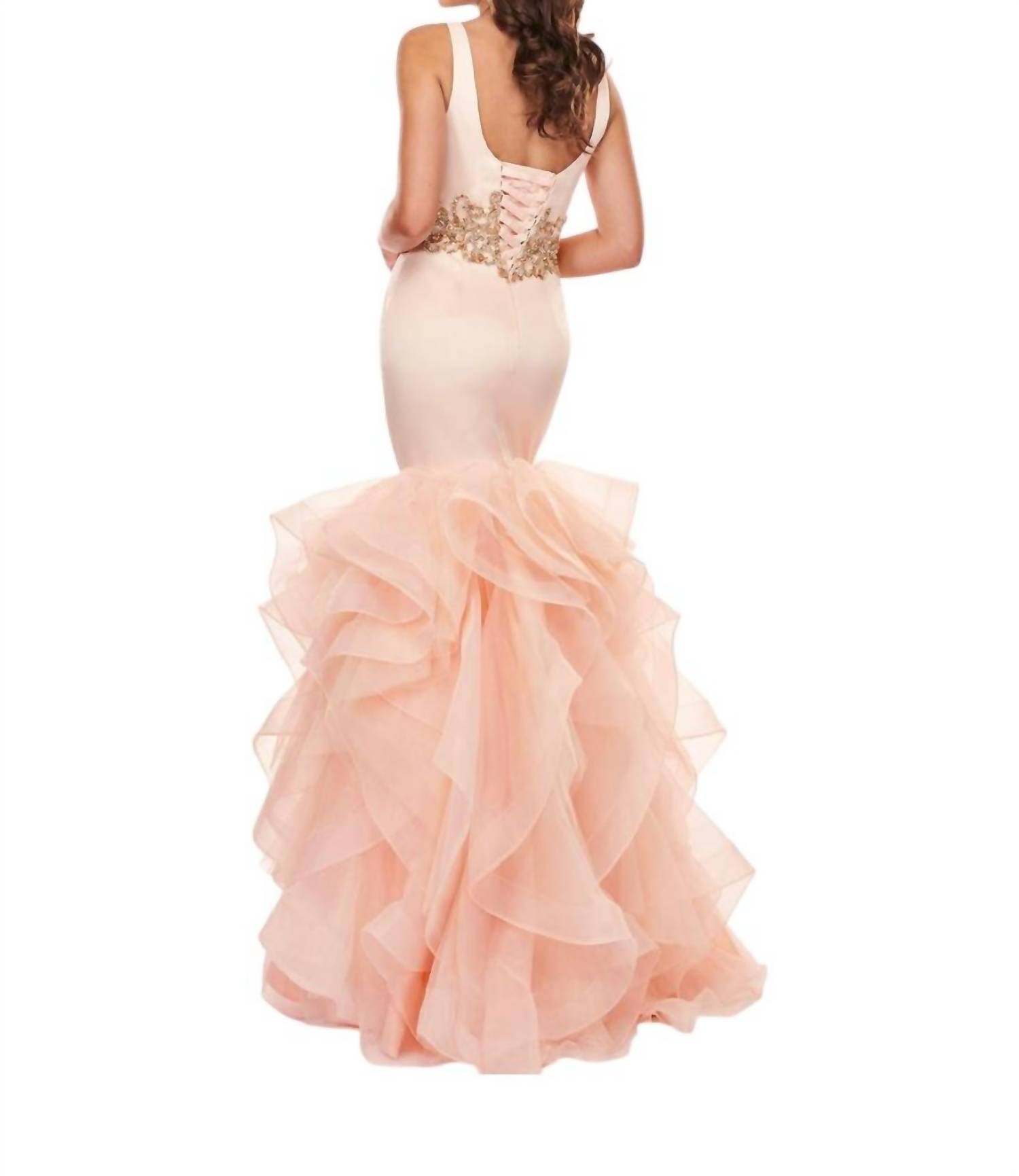 Rachel Allan - Matte Satin/organza Prom Gown