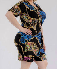 Karen T Design - Chain Print Wrap Romper