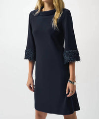 Joseph Ribkoff - High-neck Knee-length Shift Dress